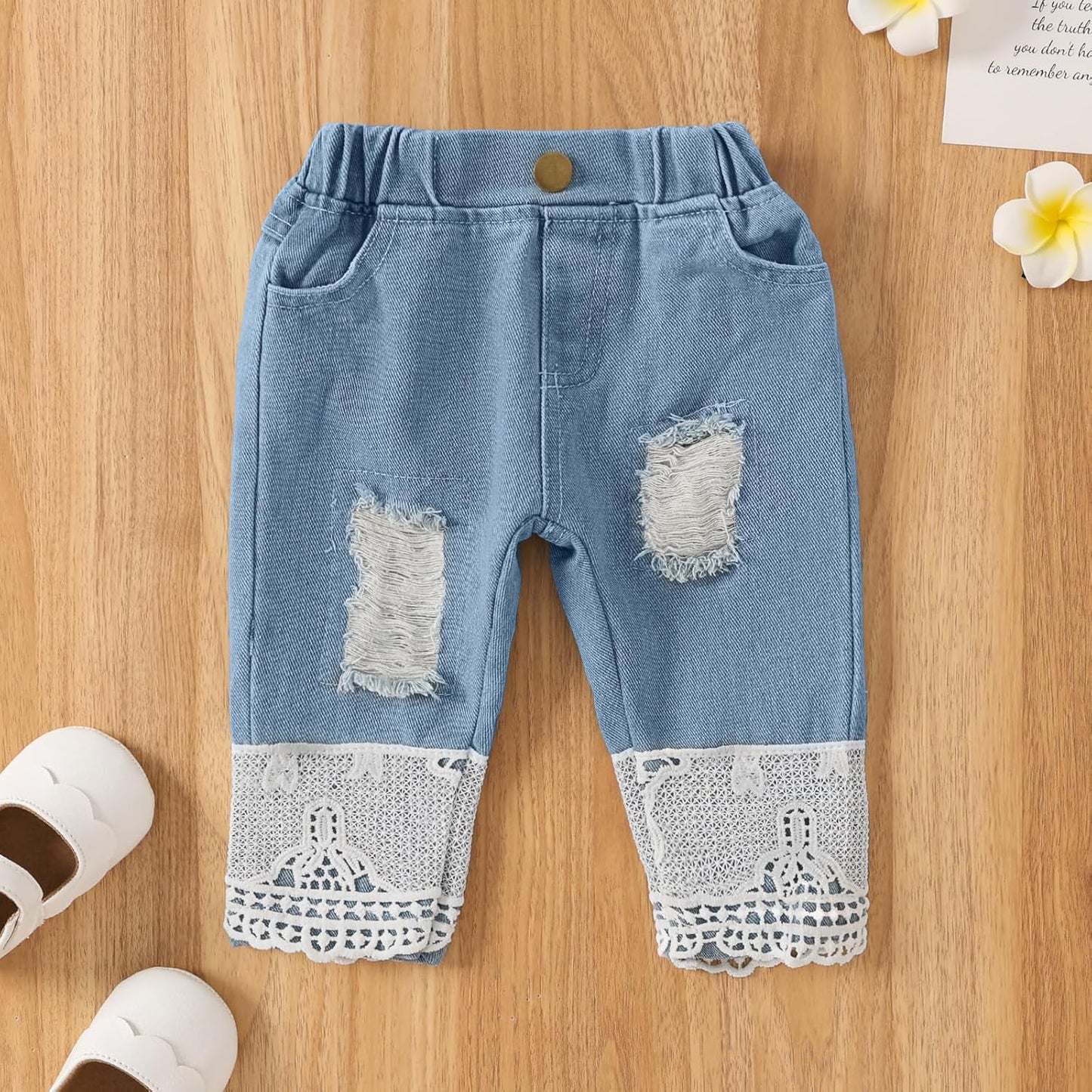 Dreamed-Baby Girl Top+Jeans Clothing Set