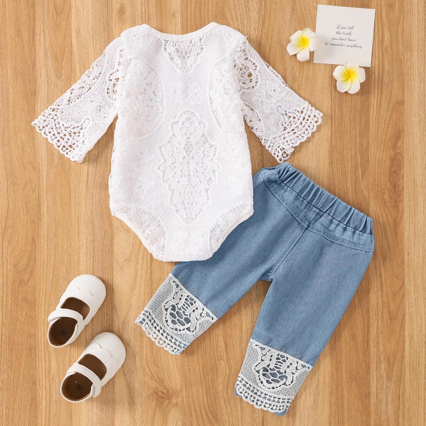 Dreamed-Baby Girl Top+Jeans Clothing Set