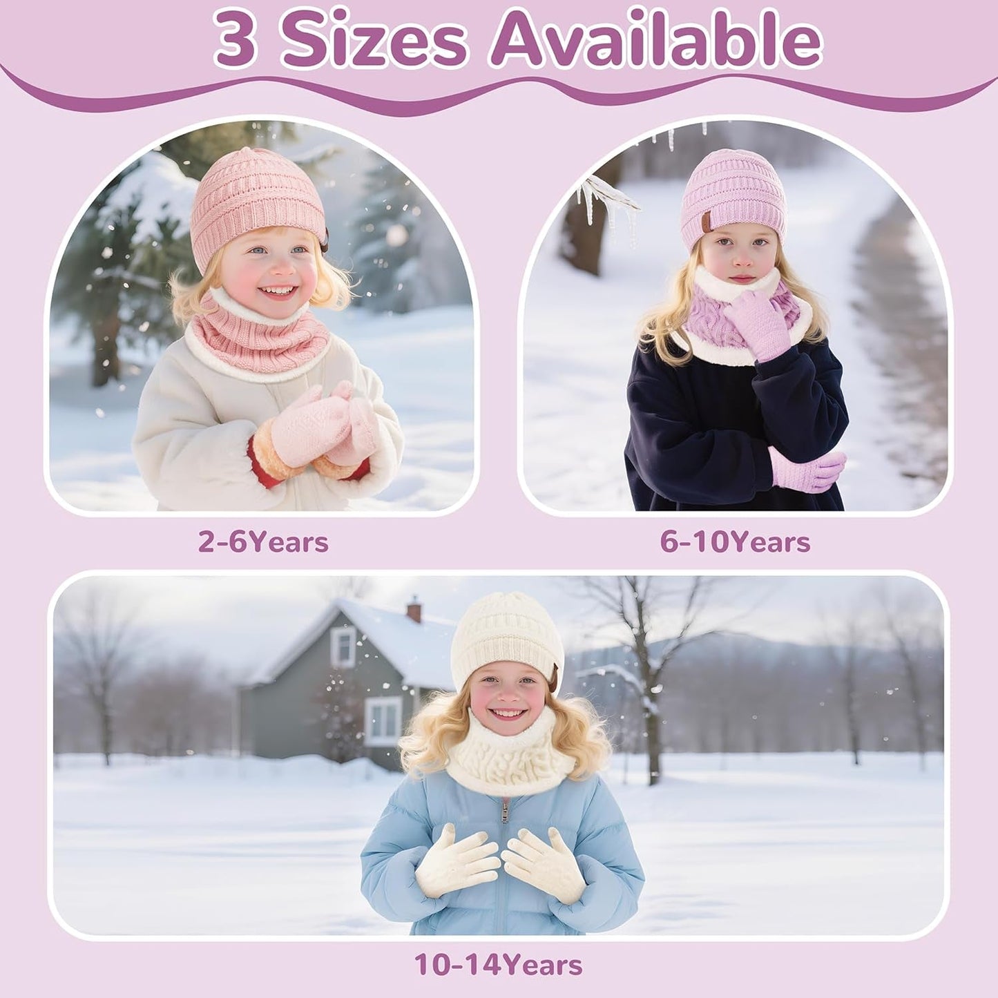 3X1 Pack - Winter Beanie Hat/ Scarf/ Gloves - Trendify - 