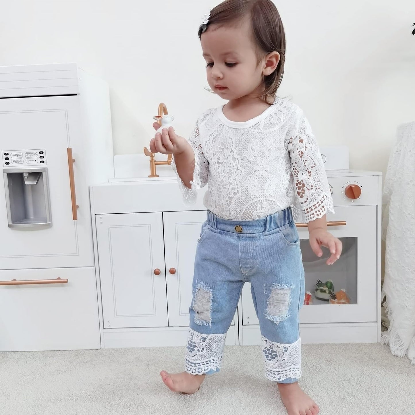 Dreamed-Baby Girl Top+Jeans Clothing Set