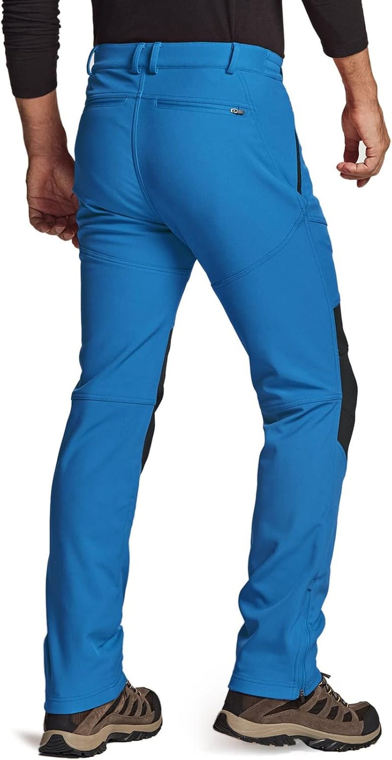 Men'S Snow Ski Snowboard Waterproof Softshell Cargo Pants, Hiking Fleece Lined Bottoms, Outdoor Work Pants - Trendify - 